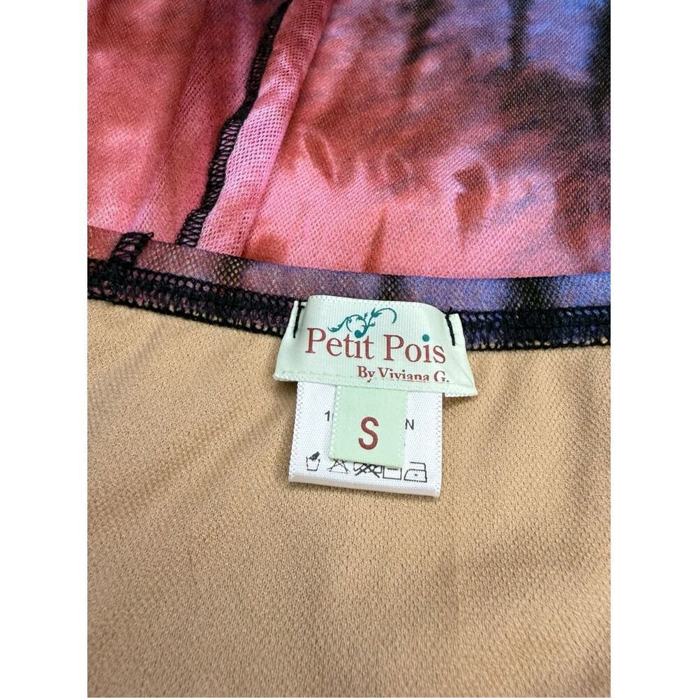 Petit Pois by Viviana G Women’s Small Midi Skirt Tie-Dye Lined Stretch Nylon - Picture 6 of 7
